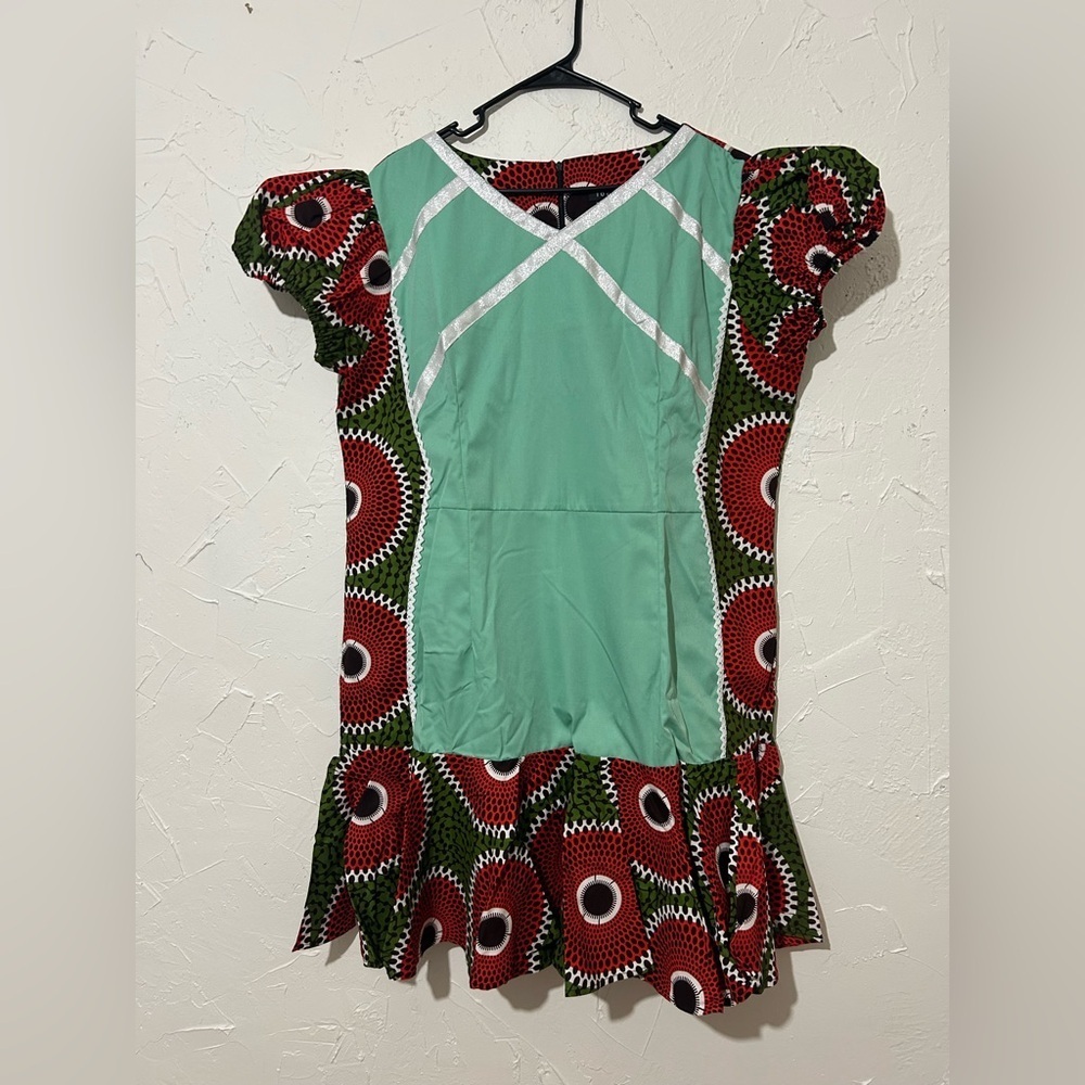 African Print Bodycon Dress | Knee Length Ankara Event Dress Sz XL - Picture 2 of 9